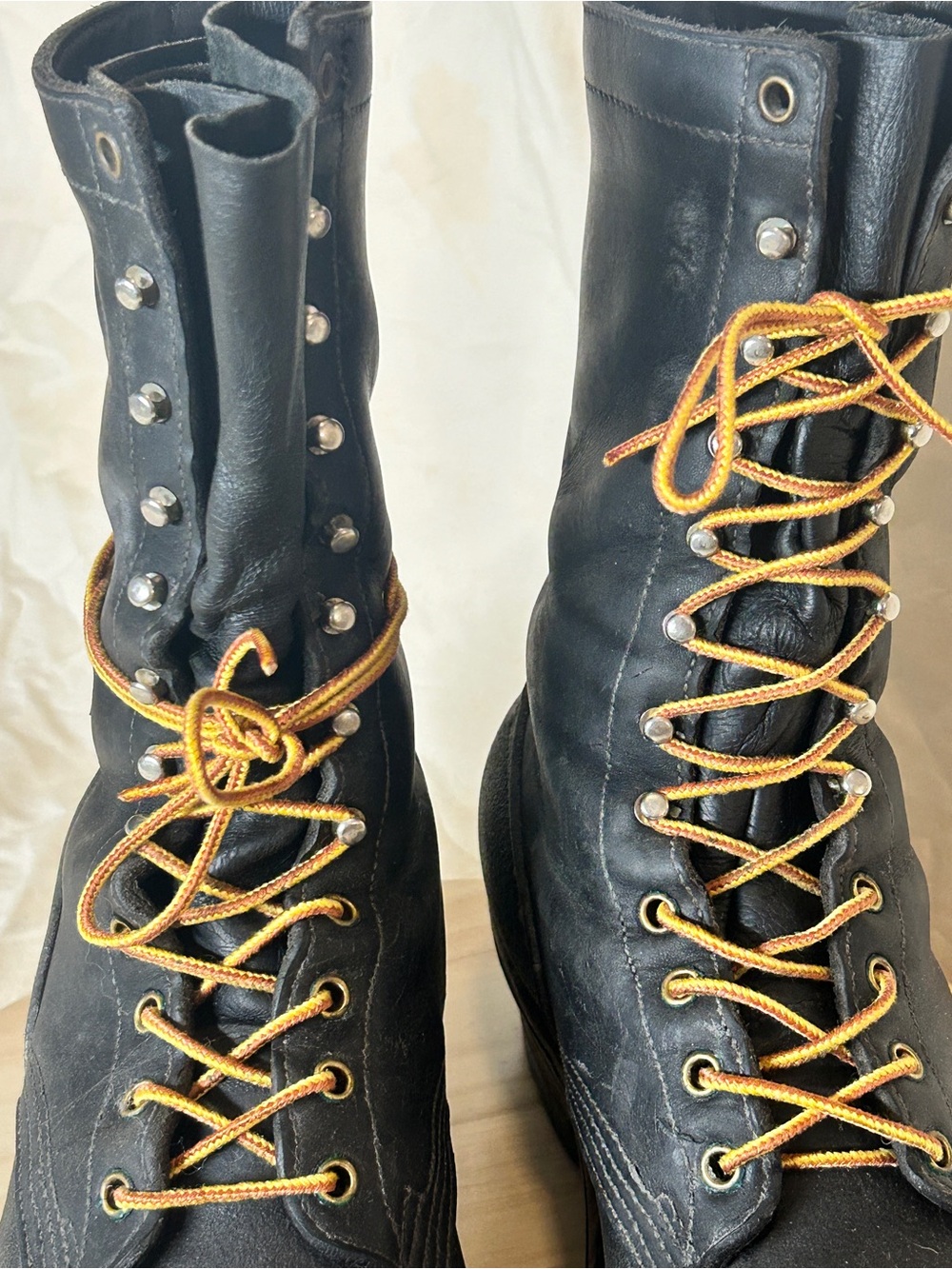 JK Boots Men's 10” Black Leather Work Boot Rubber Outsole US 10 - Picture 6 of 8